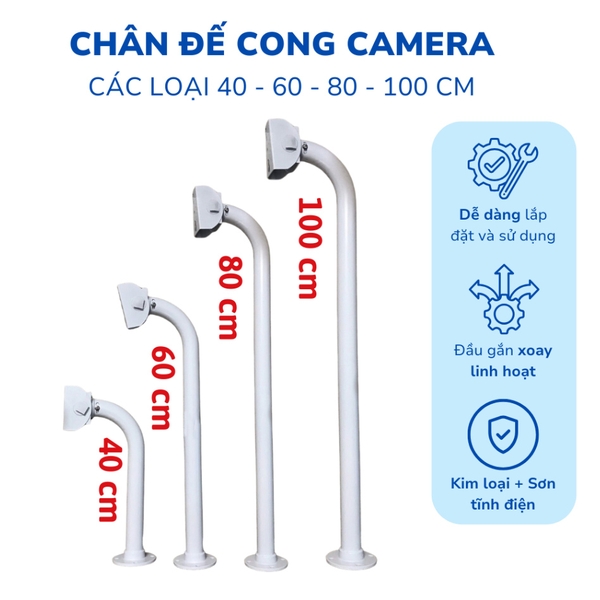 Chân đế camera vỏ sắt (Chân cong)