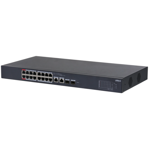 Switch PoE DAHUA DH-CS4220-16GT-135 (Cloud, 16 PoE Gigabit, 2 uplink Gigabit, 2 SFP, 135W)