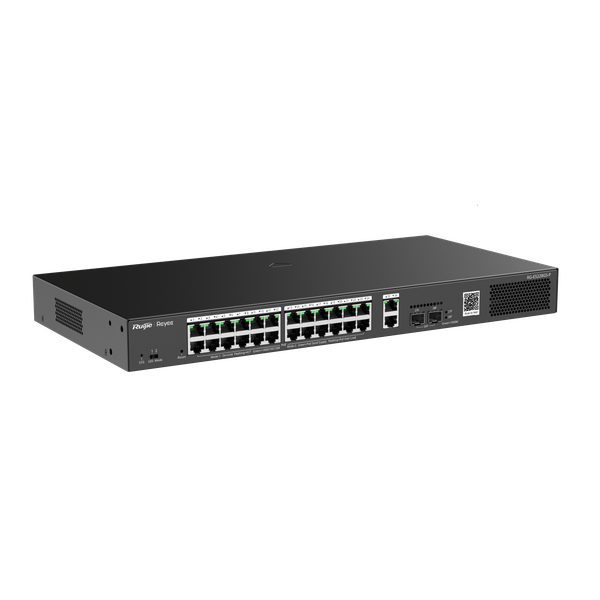 Switch PoE Ruijie RG-ES228GS-P (24 PoE Gigabit, 2 uplink Gigabit, 2 SFP, 370W)