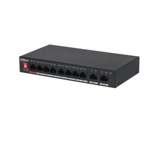 Switch PoE DAHUA DH-PFS3010-8ET-96 (8 PoE, 2 uplink, 96W)