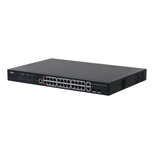Switch PoE DAHUA DH-PFS4226-24GT-230 (24 PoE Gigabit, 2 uplink Gigabit hoặc 2 SFP, 230W)