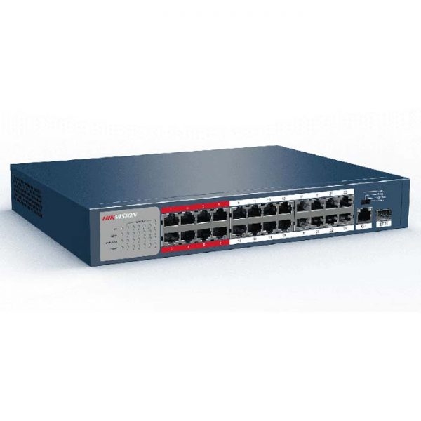 Switch PoE Hikvision DS-3E0326P-E/M(B) (24 PoE, 1 uplink Gigabit, 1 SFP, 250W)