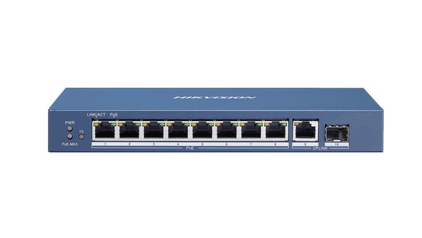 Switch PoE Hikvision DS-3E0510P-E (8 PoE Gigabit, 2 uplink Gigabit, 110W)