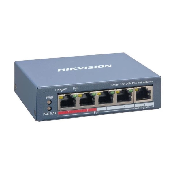 Switch PoE Hikvision DS-3E1105P-EI/M (4 PoE, 1 uplink, 45W)