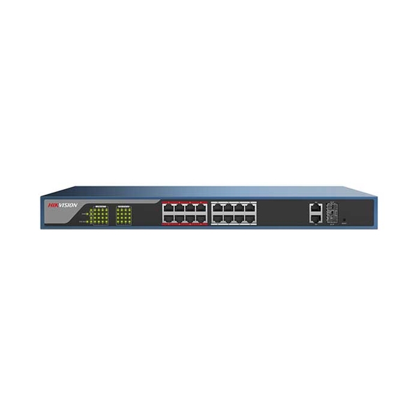 Switch PoE Hikvision DS-3E1318P-EI (16 PoE, 2 uplink Gigabit, 2 SFP, 230W)