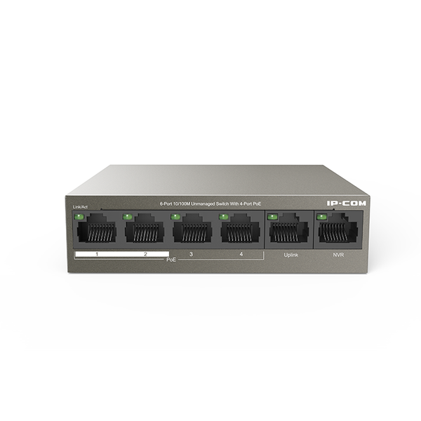 Switch PoE 4 cổng IP-COM F1106P-4-63W (4 PoE + 2 Uplink)