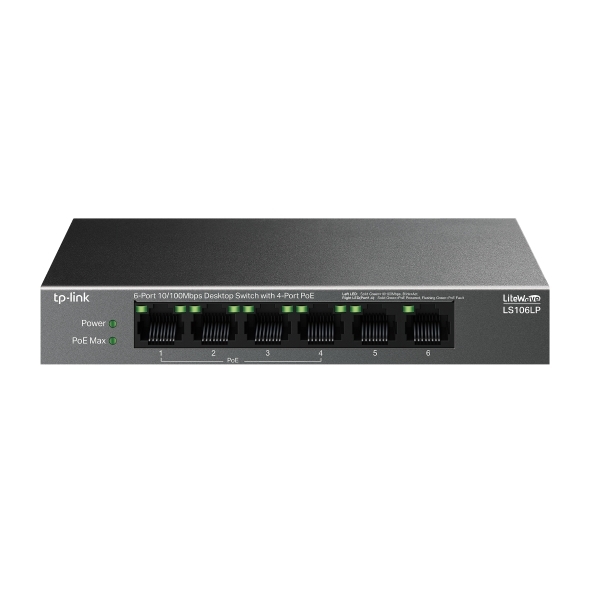 Switch PoE TP-LINK LS106LP (4 PoE, 2 Uplink, 41W)