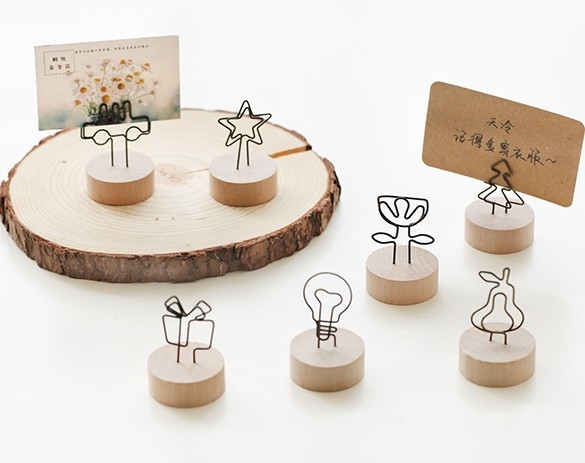 KẸP ẢNH/POSTCARD/ STICKER/ THIỆP/GIẤY GHI CHÚ ĐẾ GỖ NHIỀU HÌNH TRANG ...