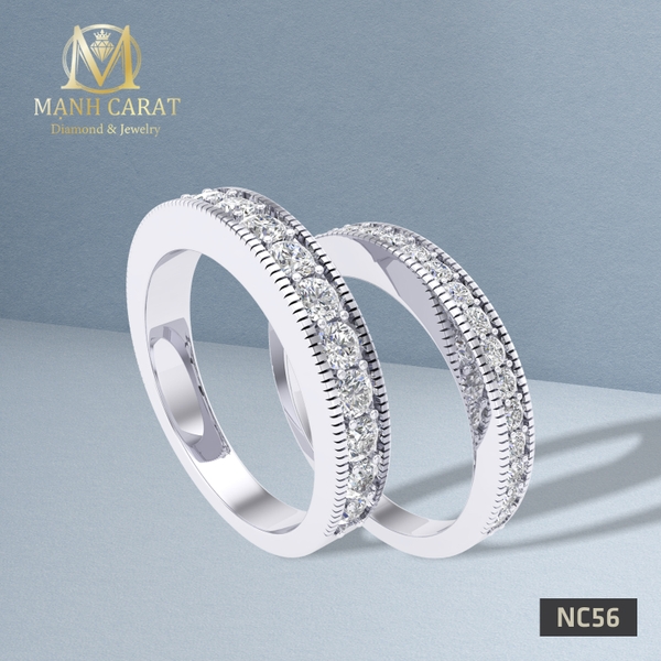 Nhẫn Cưới Kim Cương 18K - Model: NC56