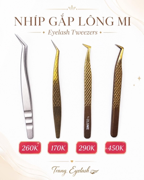 Nhíp Gắp mi Volume, classic, chùm cluster, fan volume, trụ wet spikes đa năng