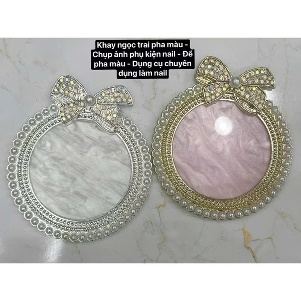 Khay ngọc trai pha màu Nail-Chụp ảnh móng nail