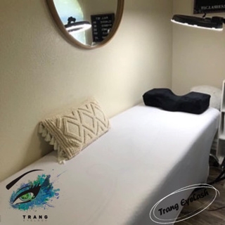 Ga trãi giường màu trắng ngà, Ga bọc giường spa- nối mi