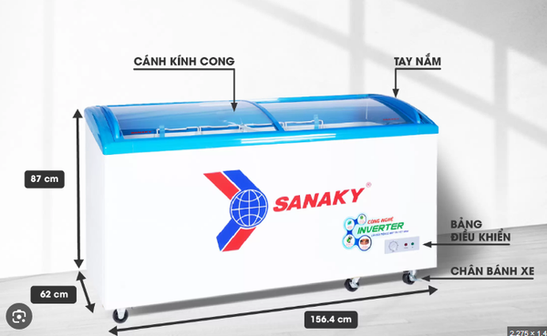 Tủ Đông Mặt Kính Sanaky VH-6899K3 Inverter Dàn Đồng 1 Ngăn 680 Lít Giá Rẻ Nhất Hà Nội