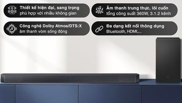 Bộ loa thanh Samsung HW-Q600C/XV 360W  Chính Hãng Mới 100%