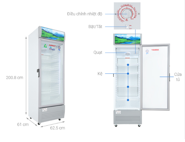 Tủ mát Sanaky Inverter 1 cánh 400 lít VH-408K3L Chính Hãng Giá Rẻ Mới 100%