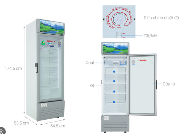 Tủ mát Sanaky Inverter 1 cánh 200 lít VH-258K3L Chính Hãng Mới 100% Giá Rẻ Nhất
