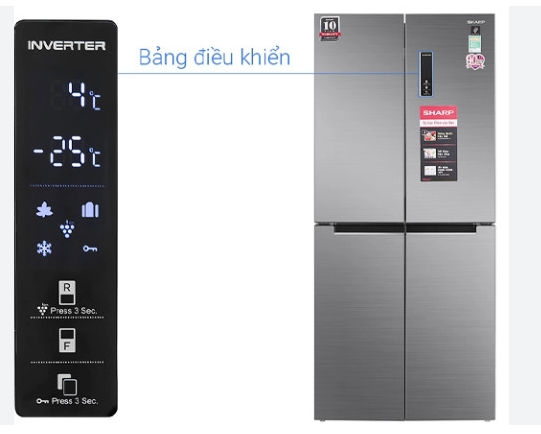Tủ lạnh Sharp Inverter 362 lít Multi Door SJ-FX420V-SL  Mới 100%  Chính Hãng