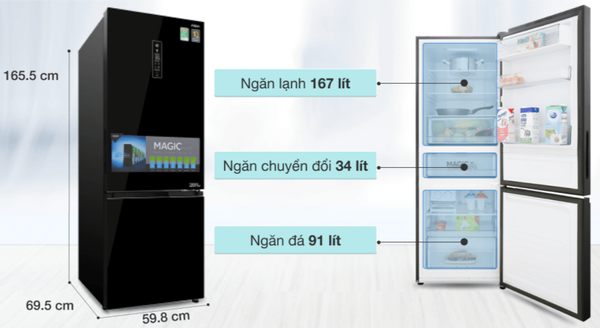 Tủ lạnh Aqua Inverter 292 lít AQR-IG338EB Kho Điện Máy Hà Nội Giá Rẻ Nhất