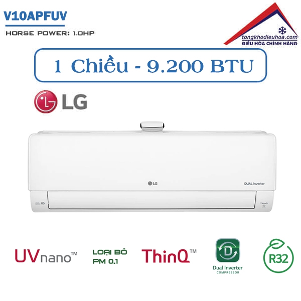 Điều hòa LG 1 chiều 9.200BTU Inverter V10APFUV