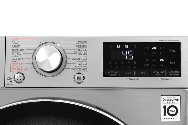 Máy giặt sấy LG FV1409G4V  lồng ngang 9 Kg Inverter