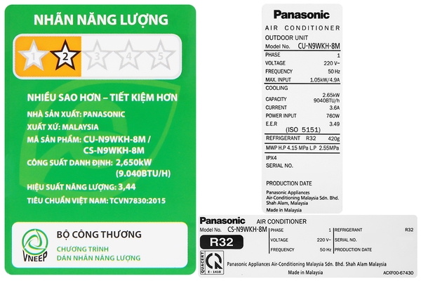 Điều hòa Panasonic 1 HP CU/CS-N9WKH-8M