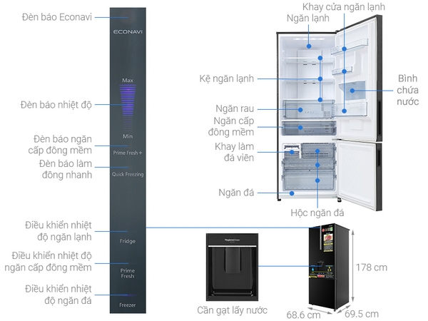 Tủ lạnh Panasonic Inverter 417 lít NR-BX471GPKV MỚI 100% CHÍNH HÃNG GIÁ TÔT