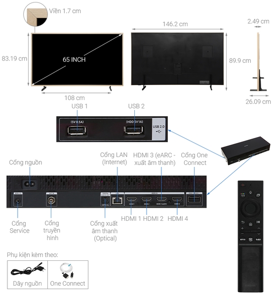 Smart Tivi Samsung 65LS03B ( QA65LS03B ) Khung Tranh The Frame 4K 65 inch Chính hãng