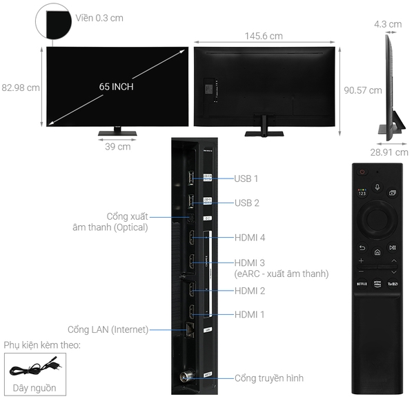 Smart TV Samsung 65QN85C 4K NEO QLED 65 inch 2023 QA65QN85C