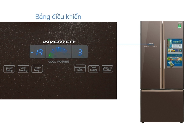 Tủ lạnh 3 cánh Hitachi R-FWB545PGV2 (GBW), 455 Lít