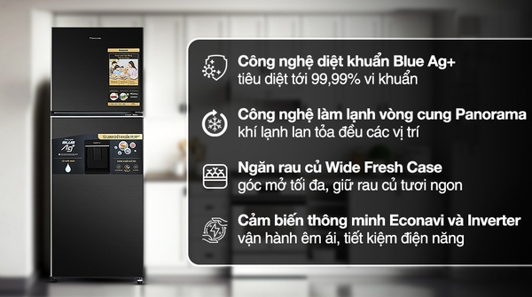 Tủ lạnh Panasonic Inverter 366 lít NR-TL381GVKV Giá Rẻ Nhất Hà Nôi Mới 100%