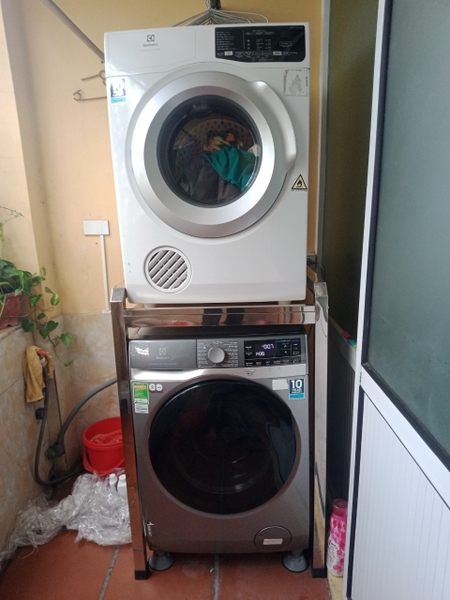 KỆ 2 TẦNG MÁY GIẶT MÁY SẤY INOX GẤP KHO HÀNG GIÁ RẺ