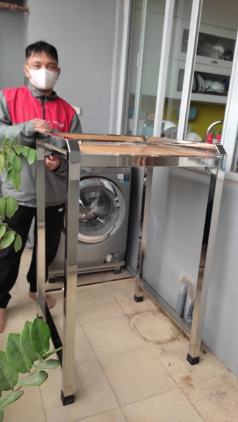 Giá Kệ máy giặt máy, máy sấy 2 tầng chất liệu inox  RẺ NHẤT THỊ TRƯỜNG