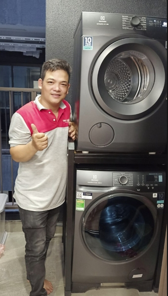 Kệ Máy Giặt Máy Sấy 2 tầng NQ 2025 Mới 100% Chống rỉ Sơn Tĩnh Điện