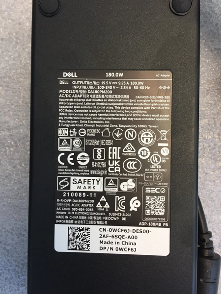Sạc Dell 180W Slim chân kim to (7.4x5.0mm), Adapter Dell 180W
