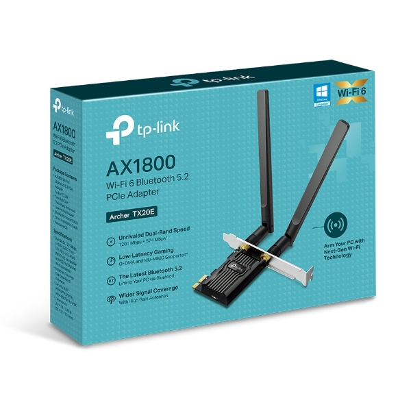 Card Wifi TP-Link Archer TX20E | Chuẩn AX1800/ 2 Ăngten/ Bluetooth/ PCI-E