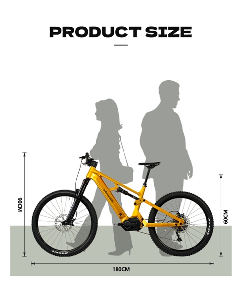 Xe đạp trợ lực điện Aimos AMS-Blast kính thước