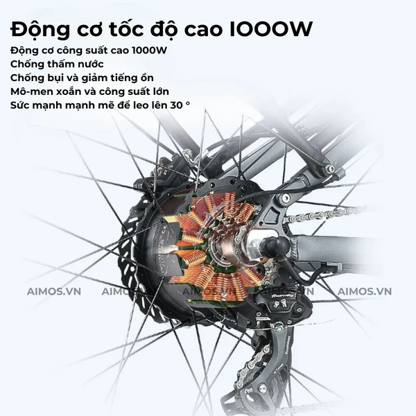 Xe đạp BURCHDA R5PRO được trang bị động cơ không chổi than