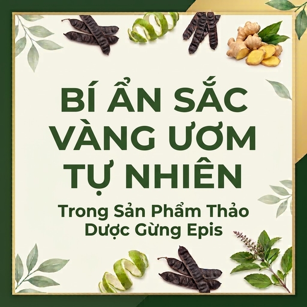 Bí Ẩn Sắc Vàng Ươm Tự Nhiên Trong Sản Phẩm Thảo Dược Gừng Epis