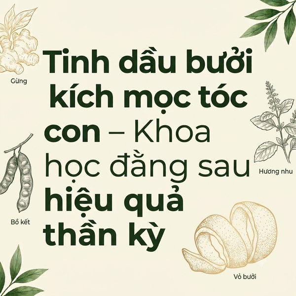 Tinh dầu bưởi kích mọc tóc con – Khoa học đằng sau hiệu quả thần kỳ