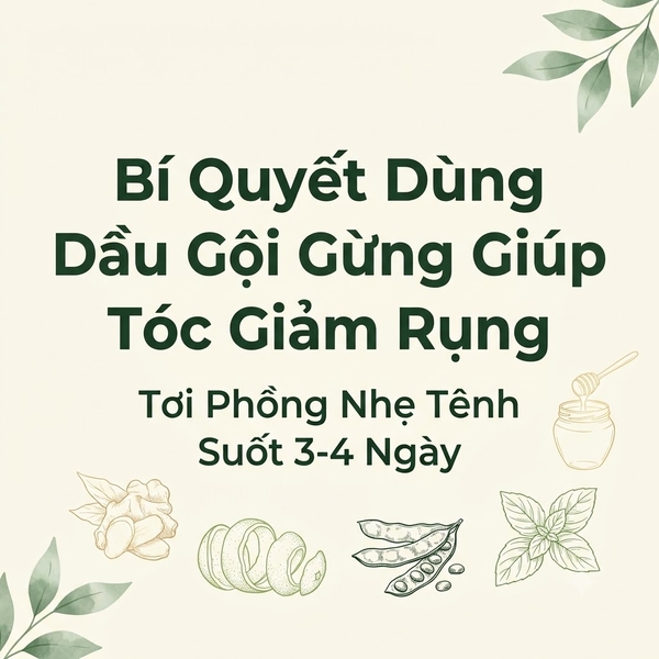 Bí Quyết Dùng Dầu Gội Gừng Giúp Tóc Giảm Rụng, Tơi Phồng Nhẹ Tênh Suốt 3-4 Ngày