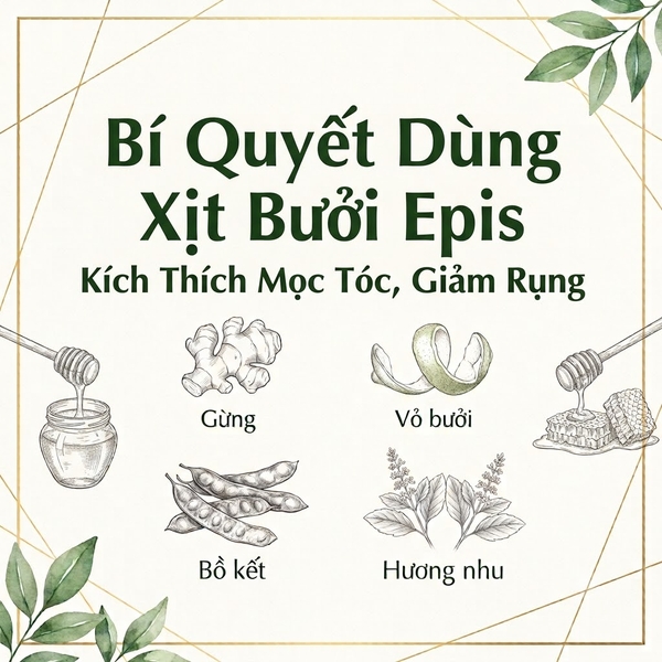 Bí Quyết Dùng Xịt Bưởi Epis Kích Thích Mọc Tóc, Giảm Rụng