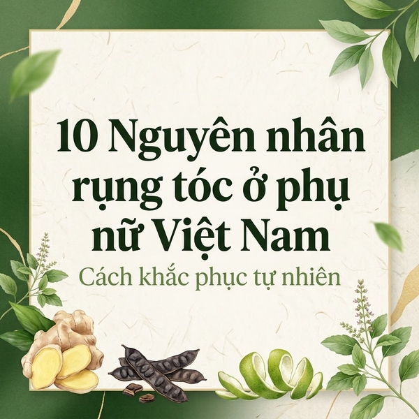 10 Nguyên nhân rụng tóc ở phụ nữ Việt Nam và cách khắc phục tự nhiên