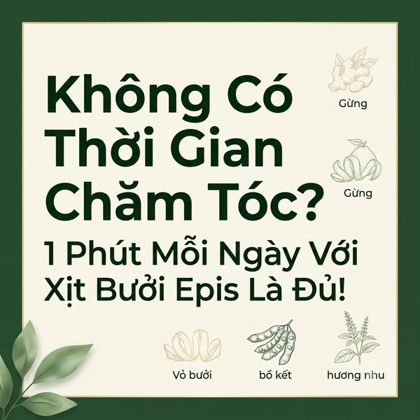 Không Có Thời Gian Chăm Tóc? 1 Phút Mỗi Ngày Với Xịt Bưởi Epis Là Đủ!