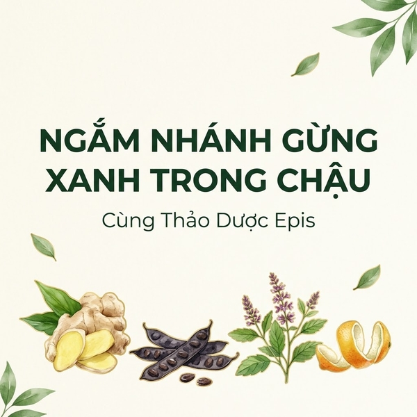 Ngắm Nhánh Gừng Xanh Trong Chậu Cùng Thảo Dược Epis