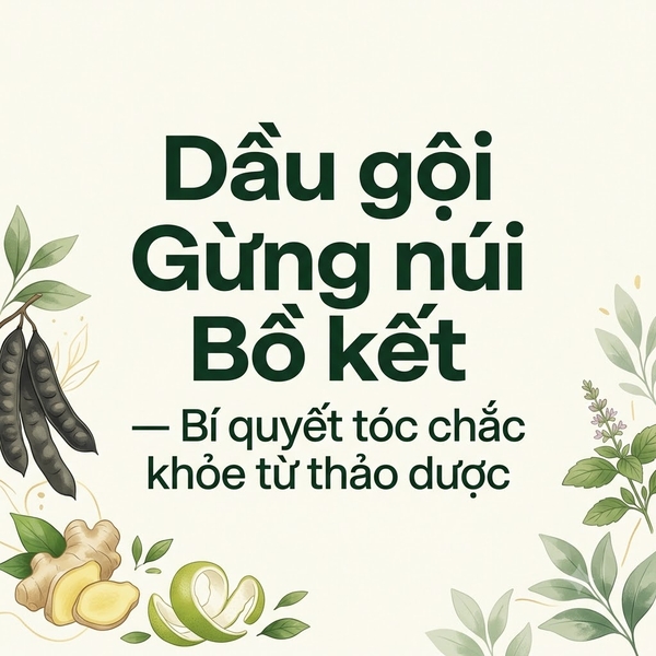 Dầu gội Gừng núi Bồ kết — Bí quyết tóc chắc khỏe từ thảo dược