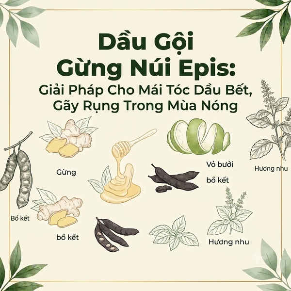 Dầu Gội Gừng Núi Epis: Giải Pháp Cho Mái Tóc Dầu Bết, Gãy Rụng Trong Mùa Nóng