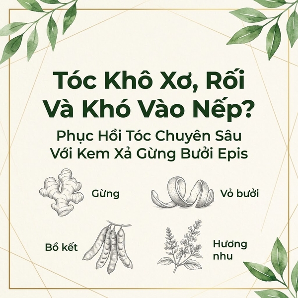 Tóc Khô Xơ, Rối Và Khó Vào Nếp? Phục Hồi Tóc Chuyên Sâu Với Kem Xả Gừng Bưởi Epis