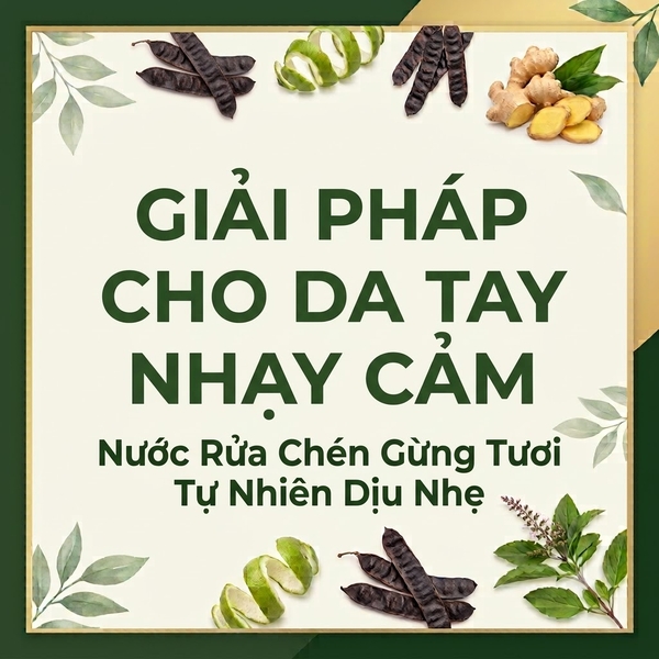 Giải Pháp Cho Da Tay Nhạy Cảm: Nước Rửa Chén Gừng Tươi Tự Nhiên Dịu Nhẹ