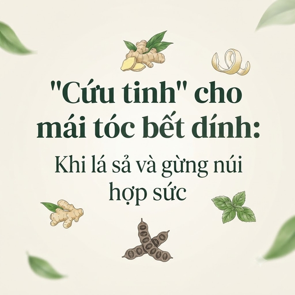 "Cứu tinh" cho mái tóc bết dính: Khi lá sả và gừng núi hợp sức