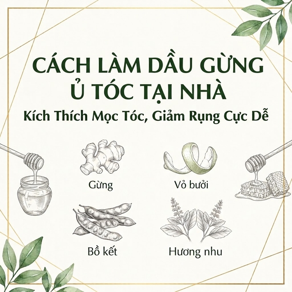 Cách Làm Dầu Gừng Ủ Tóc Tại Nhà Kích Thích Mọc Tóc, Giảm Rụng Cực Dễ